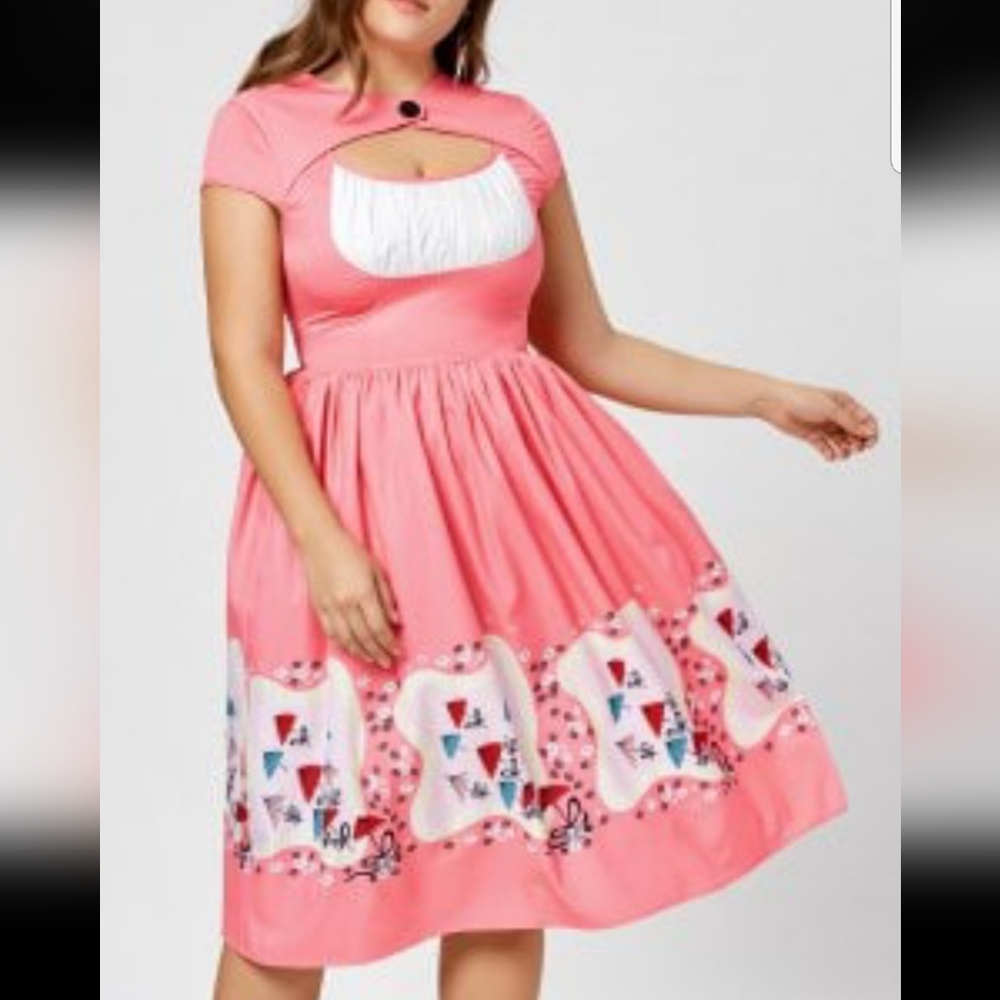 Pink Paris Inspired Umbrella Dress